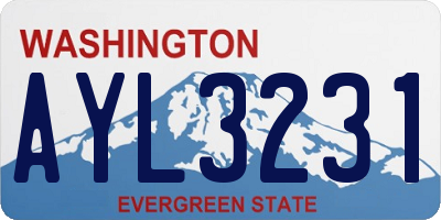 WA license plate AYL3231
