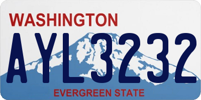 WA license plate AYL3232