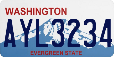 WA license plate AYL3234
