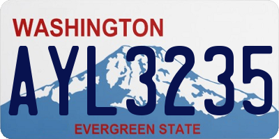 WA license plate AYL3235