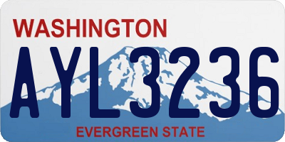 WA license plate AYL3236