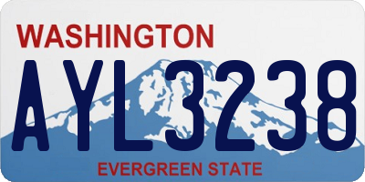 WA license plate AYL3238
