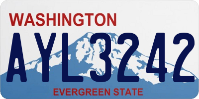 WA license plate AYL3242
