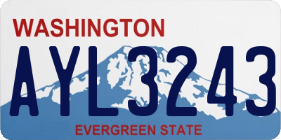WA license plate AYL3243