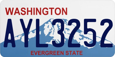 WA license plate AYL3252