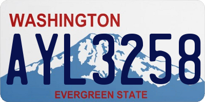 WA license plate AYL3258