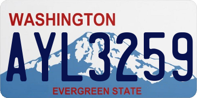 WA license plate AYL3259
