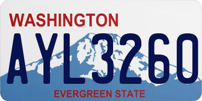 WA license plate AYL3260