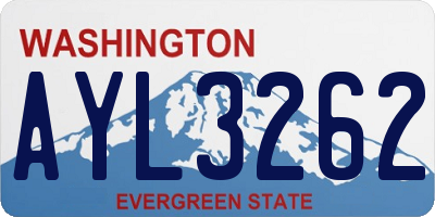WA license plate AYL3262