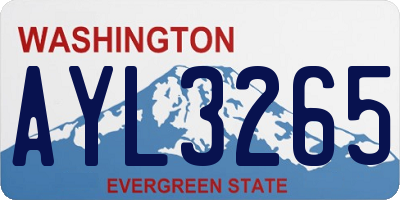 WA license plate AYL3265