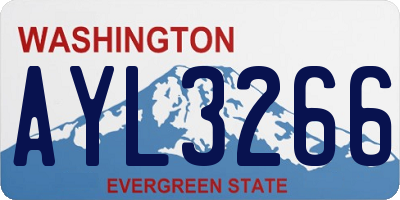 WA license plate AYL3266