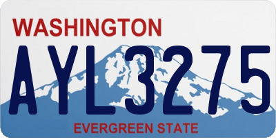 WA license plate AYL3275