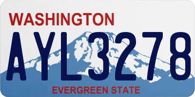 WA license plate AYL3278