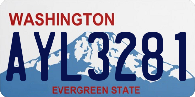 WA license plate AYL3281