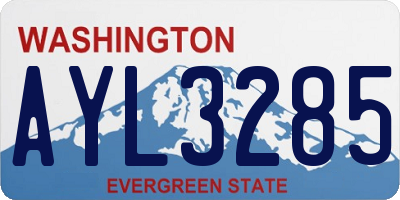 WA license plate AYL3285