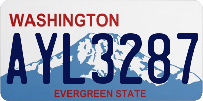 WA license plate AYL3287