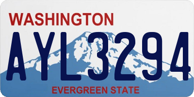 WA license plate AYL3294