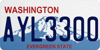 WA license plate AYL3300