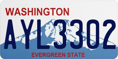 WA license plate AYL3302