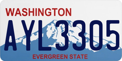 WA license plate AYL3305
