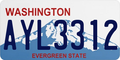 WA license plate AYL3312