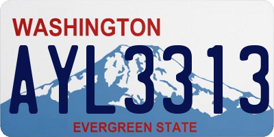 WA license plate AYL3313