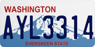 WA license plate AYL3314