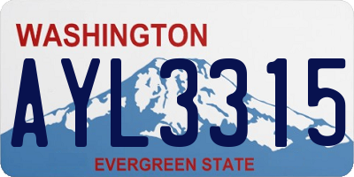 WA license plate AYL3315