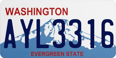 WA license plate AYL3316
