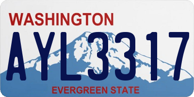 WA license plate AYL3317