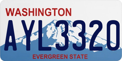WA license plate AYL3320