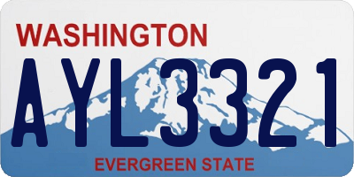 WA license plate AYL3321