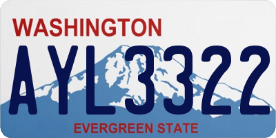 WA license plate AYL3322