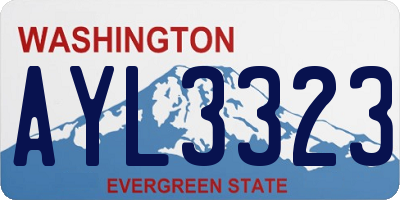 WA license plate AYL3323