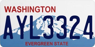 WA license plate AYL3324