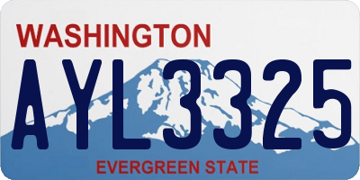 WA license plate AYL3325
