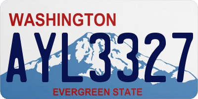 WA license plate AYL3327