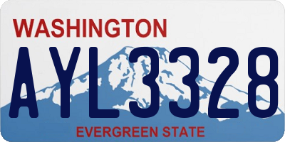 WA license plate AYL3328
