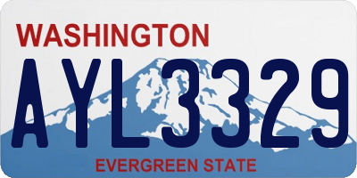 WA license plate AYL3329