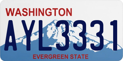 WA license plate AYL3331