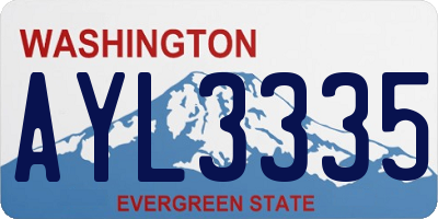 WA license plate AYL3335