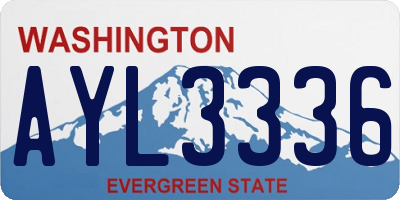 WA license plate AYL3336