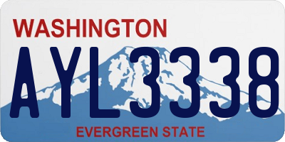 WA license plate AYL3338