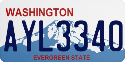 WA license plate AYL3340