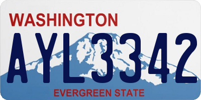 WA license plate AYL3342