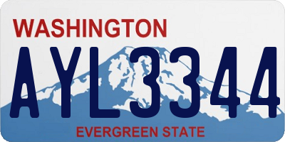WA license plate AYL3344