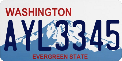 WA license plate AYL3345
