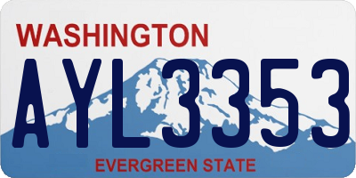 WA license plate AYL3353