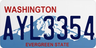 WA license plate AYL3354