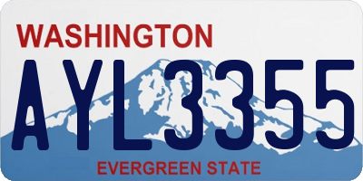 WA license plate AYL3355